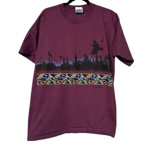 VINTAGE | Idaho Front + Back Nature Graphic - Wine - Sz‎ Large